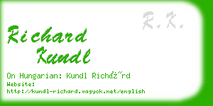 richard kundl business card